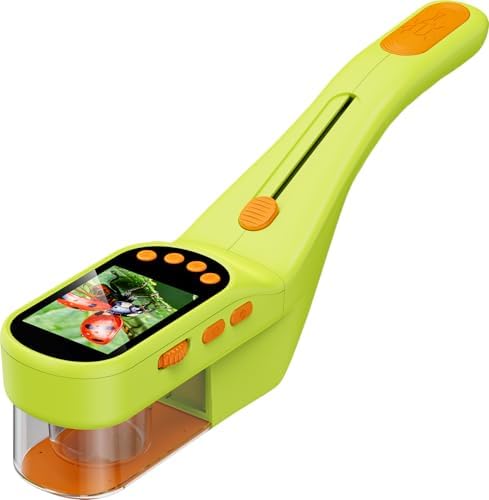 SIIOOE Bug Catcher Microscope for Kids Outdoor: STEM Toys with 500X HD Zoom - Birthday Gift for Boys Girls Age 3-12 - Handheld Nature Explorer Kits for Summer Camping Lemon Yellow by Unknown