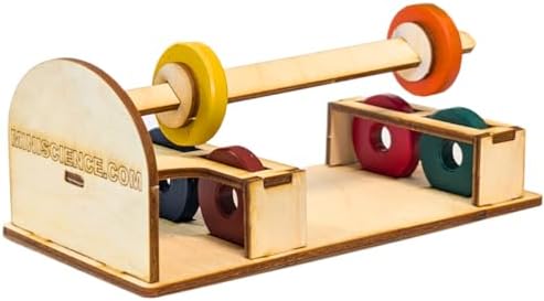 Student-Grade Magnetic Levitation Stick Kit – Hands-On Gravity vs. Magnetism STEM Experiment with 6 Colorful Magnetic Rings, Laser-Cut Wooden Structure, and Sandpaper by Unknown