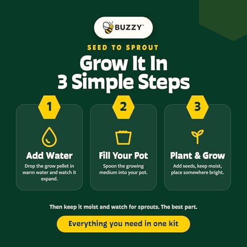 Buzzy Seeds Windowsill Herb Kit, Metal Planter, Basil Cilantro & Chives - Image 5