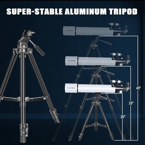 Celticbird Telescope for Adults Astronomy Beginners, 80mm Aperture 800mm Refractor Telescopes for Adults High Powered with AZ Mount, Carry Bag, Phone Mount - Image 3