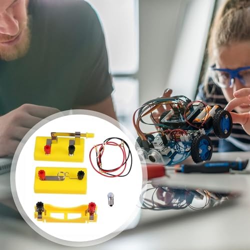 Simple Circuit Experiment Set with Small Light Bulbs Connected in Series Lights Up Electrical Science Experiment Materials for Primary School Students Simple Circuit Experiment Kit (Color : Yellow) - Image 7
