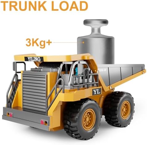 Dwi Dowellin Remote Control Dump Truck Toys for Boys 4-7,Construction Rc car with Lights/Sounds for Kids Age 8-12 Year Old,Ideal for Boys Age 3+ - Image 3