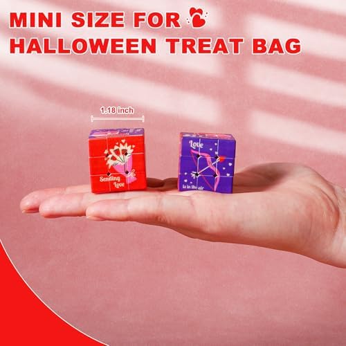 24 Pack Premium Valentine's Day Mini Cubes Set with Cards & Bags, 3x3x3 Puzzle Cubes (1.18 Inch) Heart-Themed Classroom Exchange Gifts, Valentines Gift, Bulk Party Favors, Goodie Bag Stuffers for Kids - Image 5