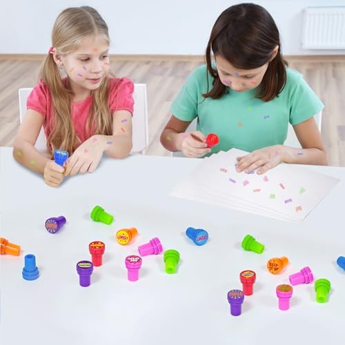 Cinrobiye 24 Pcs Positive Teacher Stampers Party Favor Set, Encouraging Classroom Reward Stamps for Kids, Teacher Supplies, Student Motivation Gifts, Goody Bag Fillers, School Activity Prizes - Image 4