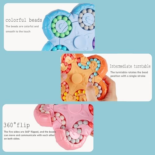 YUDANSI Magic Bean Puzzle Toy, Rotating Magic Bean & Fidget Cube 2-in-1, Rotating Magical Cube Fidgets Gift for Kids Boys Girls Age 3+, 5-7, 8-12, Brain Teaser Fingertip Toys for Teens Adults - Image 4