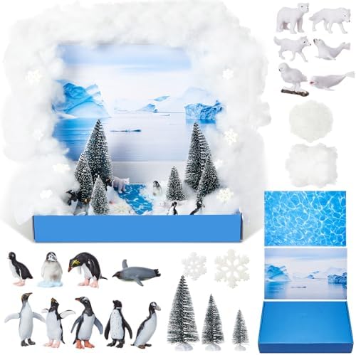 AmazingSpark 40 Pcs Arctic Polar Diorama Box Kit Habitat Project Box Set by Unknown