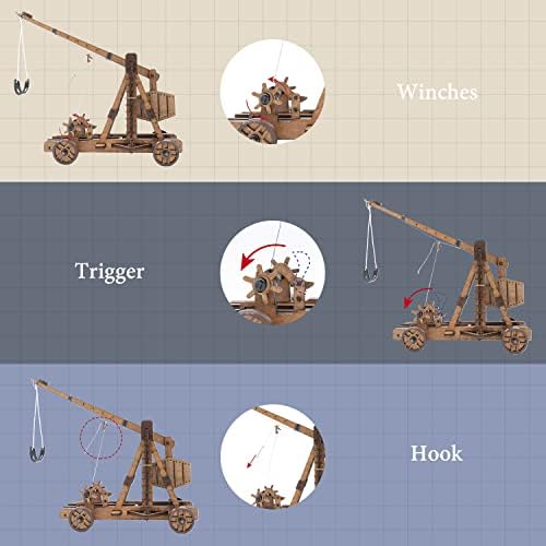 Toystub DIY 3D Wooden Puzzles for Adults Trebuchet Science Building Kit Model Catapult Engineering Kit Wood Assembly Gifts - Image 2
