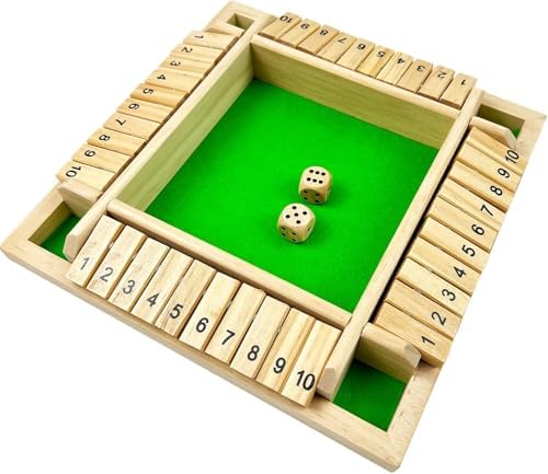 Wooden Shut The Box Game 4 Player Math Dice Board Games by ZUNIPLEXBoardGame