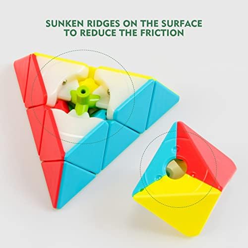Stickerless Pyraminx Speed Cube with Stand & Guide for Kids & Adults - Image 4