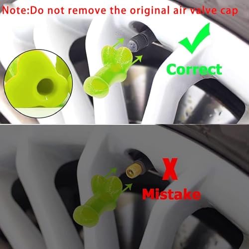 4 PCS Prank Tire Valve Stem Caps, Prank Valve Stem Caps Airtight Dust Proof Covers Anti-Rust Valve Stem Cover Wheel Tire Exterior Accessories for Cars, Bike, Trucks,Motor (Yellow) - Image 3