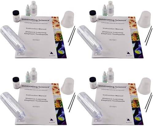 Innovating Science Elephant Toothpaste: Explore Catalysts, Chemical Reactions & Phase Changes - Chemistry Demonstration Distance Learning Kit (Pack of 4) by InnovatingScience
