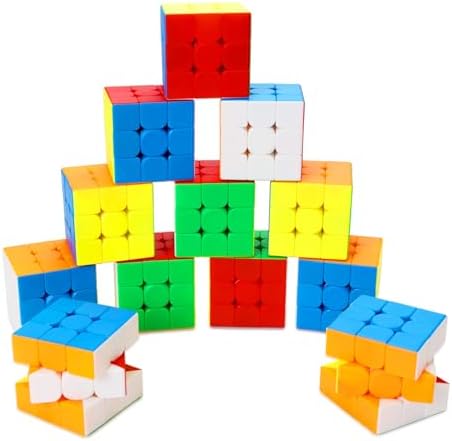 12 Pack 3x3 Speed Cube Set,2.18 Inch Bulk Magic Cube Stickerless by Unknown