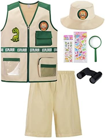 ReliBeauty Kids Explorer Kit Role for Play- Cargo Vest, Pants and Hat Set by ReliBeauty
