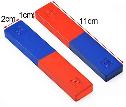 Cuteam Bar Magnet, 2Pcs/Set Physics Experiment Pole Teaching Tool Red Blue Painted N/S Bar Magnet - Image 5