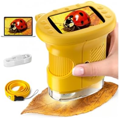 Kids Microscope: 1000X Handheld Pocket Microscope for Photo and Video Portable Science Kits STEM Toys – Christmas/Birthday Gifts for Girls & Boys Ages 3-12(Orange) - Image 3