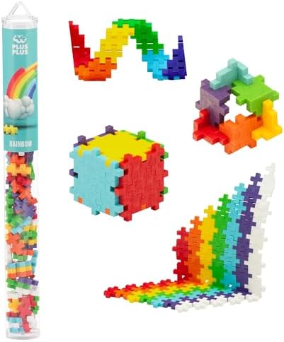 PLUS PLUS Rainbow Mix Tube - Mini Interlocking Building Blocks Set by Plus-Plus