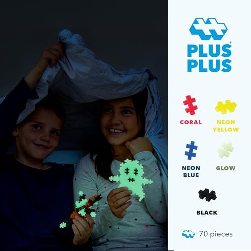 PLUS PLUS Glow in the Dark Mix Tube - Mini Interlocking Building Blocks Set - Image 3
