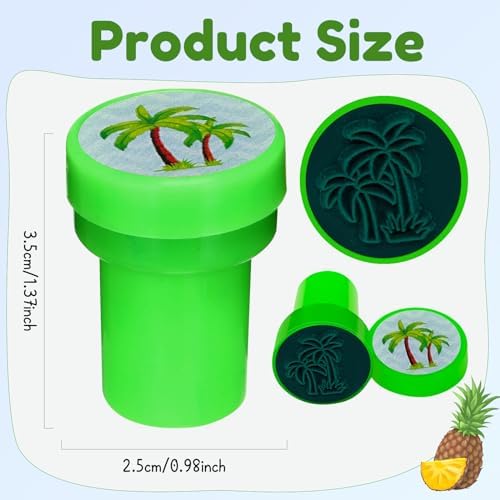 Cinrobiye 24 Pcs Hawaiian Luau Stampers for Kids, Tropical Party Favor Set, Hawaii Theme Stampers with Palm Tree Hibiscus Surf Designs, Luau Birthday Party Supplies, Classroom Rewards, Goody Bags - Image 3