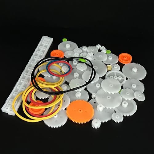 70PCS Small Gear Kit Plastic Gears Belt Pulley Single Gear Spindle Gear Small Motor Gears for DC Motor RC Car Robot Model Toy DIY Gear Replacement (70) - Image 4