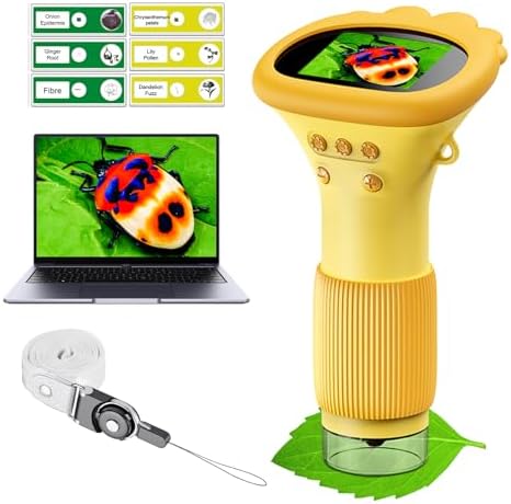 WINWEND Kids Microscope Pocket Microscope -1000X Portable Microscope for Kid | Photo and Video Mini Microscopes | 2'' Digital Little Scientist Microscopes for 3-10 Age Years Old Boys Girls Toys Gifts by WINWEND