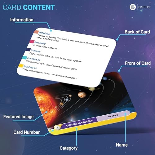 Astronomy Flash Cards – 77 Space Facts, Solar System, Stars & Galaxies - Image 2