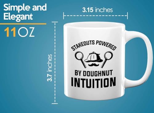 Detective Coffee Mug 11oz White Stakeouts Powered Funny Police Officer Gift - Image 6