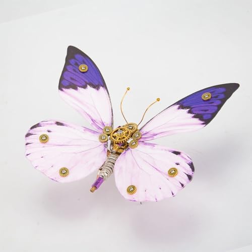3D Metal Puzzle Steampunk Butterfly Model, DI YAssembly Mechanical Metal Hebomoia Glaucippe Model Kits Gifts for Teens and Adults (150PCS+) - Image 4