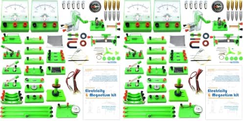 EUDAX School Physics Labs Basic Electricity Discovery Circuit and Magnetism Experiment Kits for High School Students Electromagnetism Elementary Electronics (Pack of 2) by EUDAX