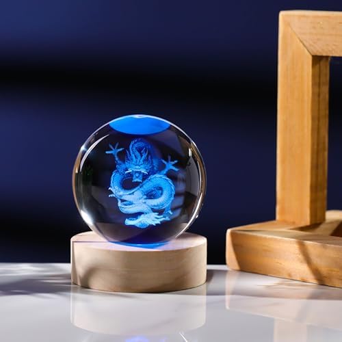 3D Dragon Crystal Ball 60mm - Figurines Decor Glass Animals for Room, Birthday Gift for Women, Best Friend, Lovers - Keepsake Paperweight - Image 5