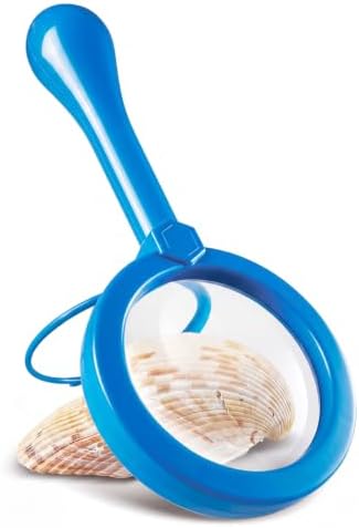 Lewtemi Kids Science Learning Toys Kids Magnifying Glass with Stand Grasp Jumbo Magnifiers 3X Magnification Exploration Preschool Learning Toys for Reading Book Map Insect (Blue) by Lewtemi