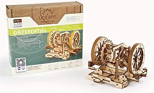 UGEARS STEM Differential Model Kit - Creative Wooden Model Kits for Adults, Teens and Children - DIY Mechanical Science Kit for Self Assembly - Unique Educational and Engineering 3D Puzzles with App by UGEARS-ModelingJoy