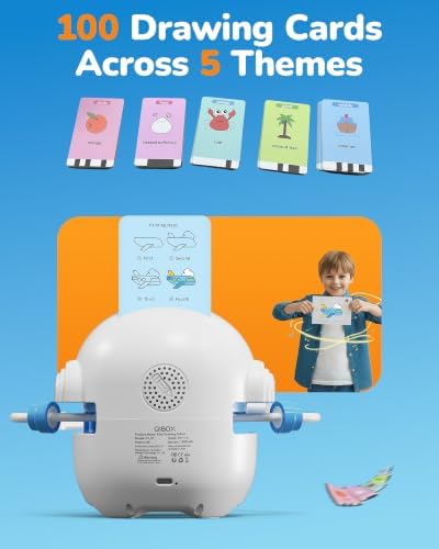 Drawing Robot for Kids, Rechargeable 4-in-1 Draw/Learn/Spell/Music Interactive Educational Robot Drawing Machine with 100 Cards & 12 Color Pens, Learning Toys for 3-8 Year Old Boys Girls Birthday Xmas - Image 4
