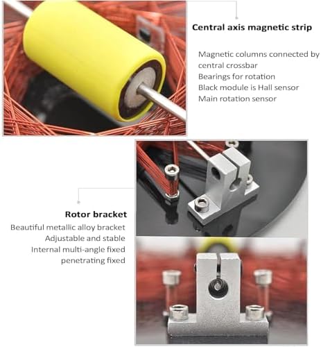 Brushless Induction Coil Motor, 25cm Diameter Star Coil Rotor for Electromagnetic Principle Demonstration, Acrylic Base, USB Powered Science Desk Decor, for Physics Teaching - Image 5
