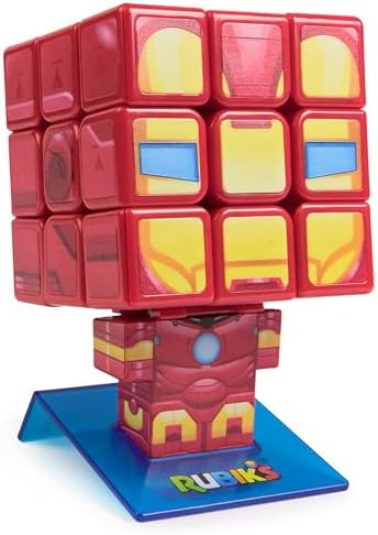 Rubik’s Cube, Iron Man Cuber, Marvel Collectible Fidget Toy & Desk Decor, Challenging Brain Teaser for Fans of Marvel Rivals & Action Movies, for Ages 8 & Up by Rubiks