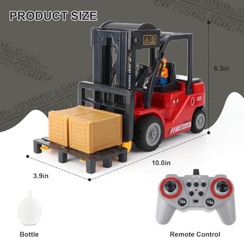 1:24 RC Forklift with Trailer, 2 in 1 RC Construction Vehicles for Kids - Image 2