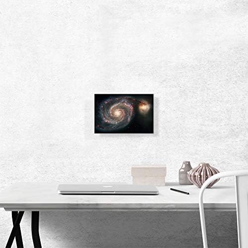 ARTCANVAS Hubble Telescope Spiral Whirlpool Galaxy Canvas Art Print Stretched Framed Painting Picture Poster Giclee Wall Decor - 12" x 8" (0.75" Deep) - Image 2
