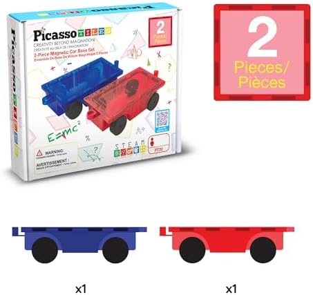 PicassoTiles Magnetic Vehicle Set, STEM Car Building Toy for Kids Ages 3+ - Image 2