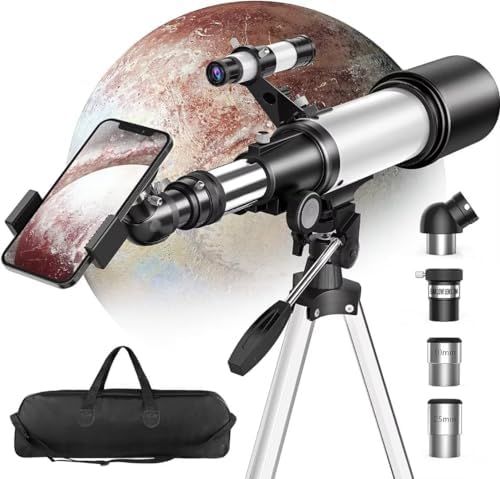 Astronomical Telescope, 70mm Aperture 400mm AZ Mount Refracting Telescope Beginners with AZ Mount Tripod Phone Adapter & Carrying Bag by Unknown