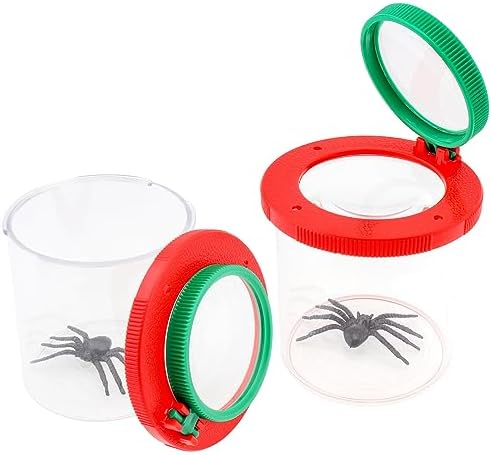 2 Pieces Magnifying Insect Box, Insert Bug Viewer, Bug Magnifier Container, Critter Insect Cage Bug Jar, Bug Catcher Kit for Science Nature Exploration Tool, Bugs View Magnifier Observation by Smgda