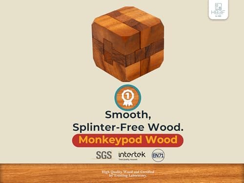 BSIRI Games Gifts and Brain Teaser Puzzles for Adults Classic Diamond Cube Puzzle Wooden 3D Puzzle Games to Challenge Mind for Fun and Educational Game - Image 2