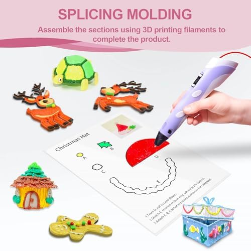 Dayker 3D Printing Pen Drawing Book, 40 Patterns Painting Graffiti Template - Image 4