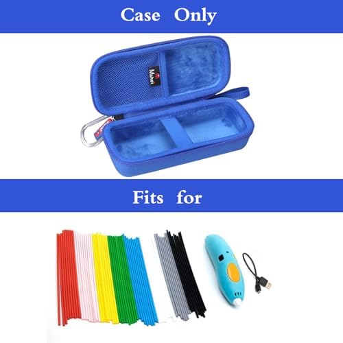 Mchoi 3Doodler Start+ Case, Hard Shell Travel Organizer for 3D Printing Pen Essentials, Shockproof EVA Pouch with Mesh Pocket & Wrist Strap, Case Only (Blue) - Image 7