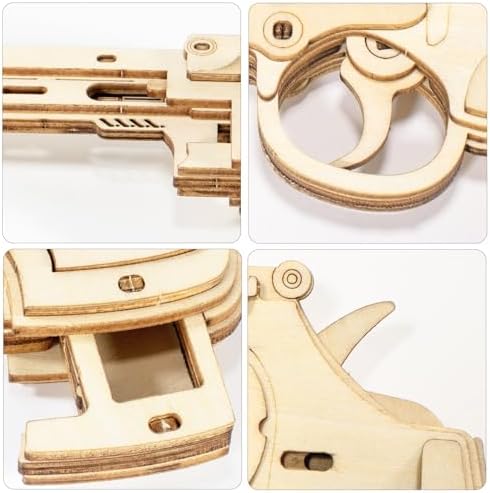 3D Wooden Puzzles for Adults,Wooden Toy for Kids and Adults,Model Building Kit,Educational Brain Teaser,Best Educational Christmas Birthday Day Gift for Friends (Wooden Revolver) - Image 4