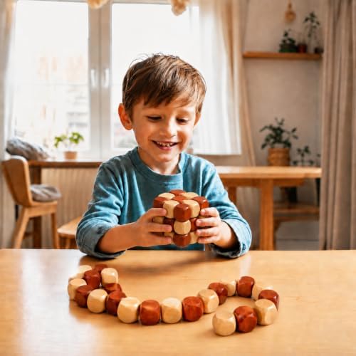 Wooden Twist Cube IQ Puzzle, Brain Teaser Puzzle for Kids and Adults - Image 6