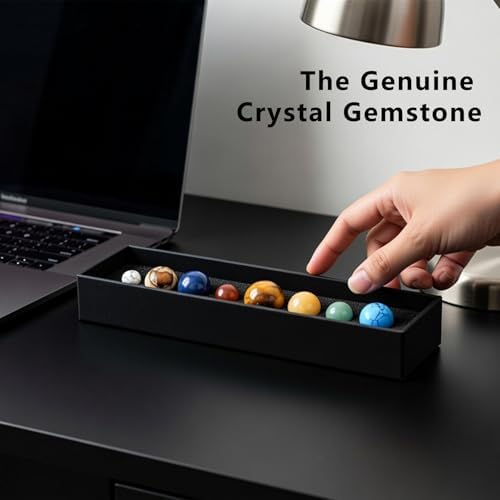 Runyangshi Eight Planets Crystal Sphere Set - Solar System Gemstone Balls in Black Gift Box, Desk Ornament, Educational Space Theme Decoration - Image 7