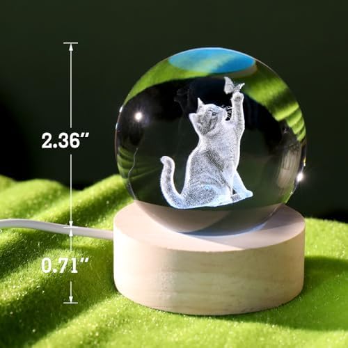 Cat Lover Gifts for Women 3D Cat Crystal Ball - Image 5