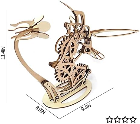 Wooden 3D Puzzles Mechanical Hummingbird ，3D Wooden Puzzle Mechanical Model Self Craft Deco Education Gift - Image 2