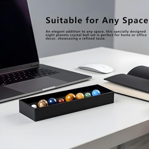 Runyangshi Eight Planets Crystal Sphere Set - Solar System Gemstone Balls in Black Gift Box, Desk Ornament, Educational Space Theme Decoration - Image 6