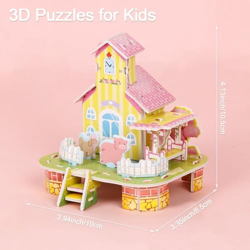 CCINEE 6 Pack 3D Puzzles for Kids Gift, Cartoon Paper Foam Puzzles Toy for Girls and Boys DIY Jigsaw Toys Mini House for School Family Craft Activity Easter Basket Stuffers Party Favors - Image 5