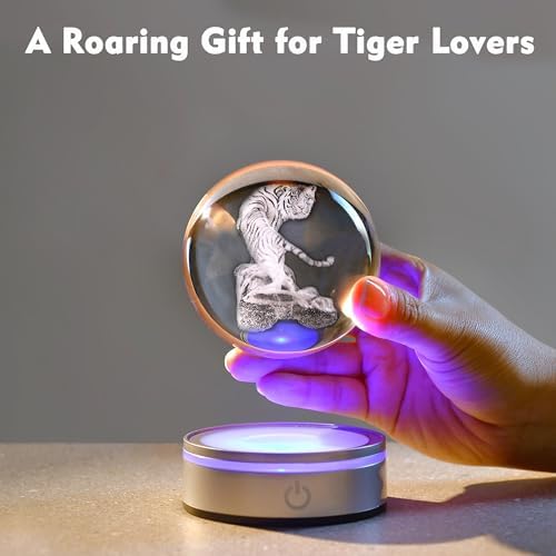 IFOLAINA Tiger Lovers Gifts for Men Women 3D Crystal Ball - Image 4